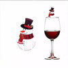 Christmas red wine cup card, Santa Claus card, deer antler snowman, reindeer Christmas hat, wine cup card